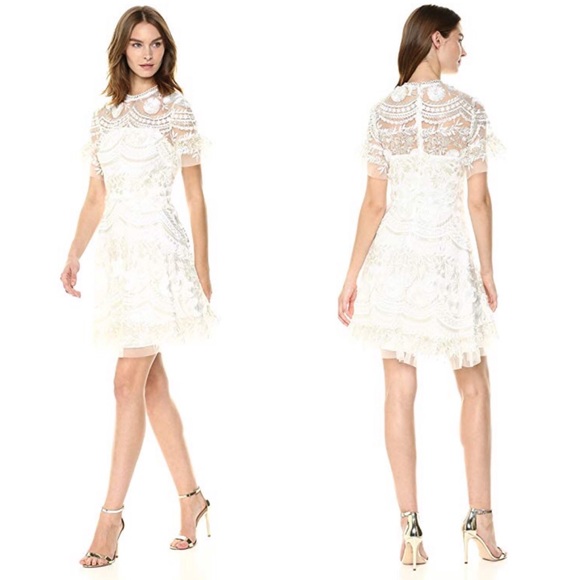 shoshanna sora lace mini dress